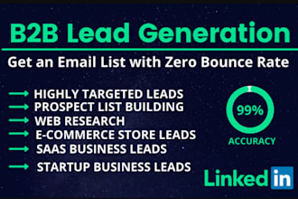 export targeted linkedin b2b email list lead generation for email marketing