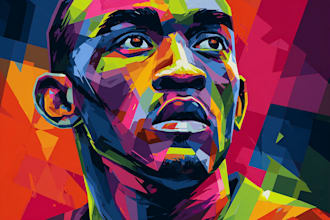 draw wpap pop art sport potrait
