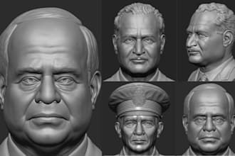 sculpt 3d head model 3d face model bust in realistic zbrush stl file 3d printing