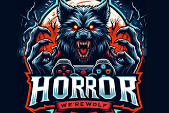 create esport horror werewolf logo with free source file