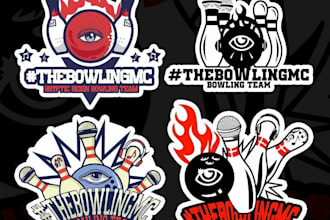 custom bowling logo design team, league, or event branding