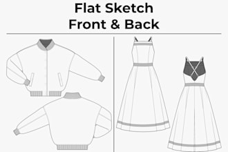 draw a clean fashion technical flat