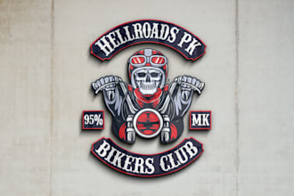 create a high quality mc biker, motorcycle logo design