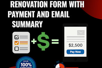 develop a multistep renovation form with payment and email summary