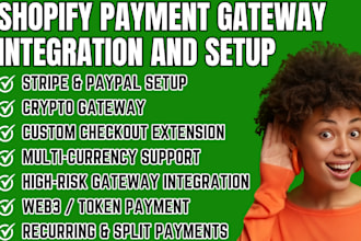setup shopify payment gateway, stripe paypal crypto api integration shopify app