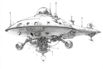 draw spaceship concept art or design a starship or scifi