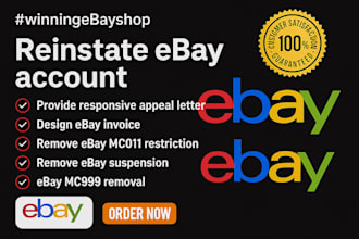 reinstate suspended ebay account and remove mc011, mc113 and mc999 suspension