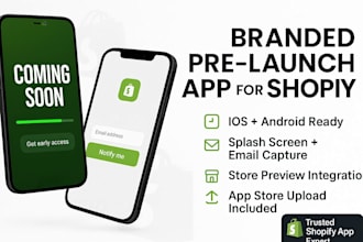 build a branded pre launched mobile app for your shopify store app development