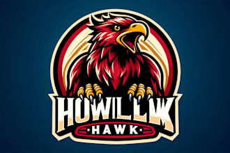 design howlin hawk mascot logo just your company