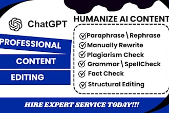 manually rewrite ai, grammar spell fact check, structural edit ebook manuscript