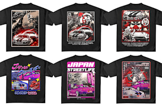 create a custom japanese streetwear style t shirt design