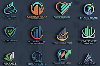 do modern financial credit repair accounting consulting insurance logo design