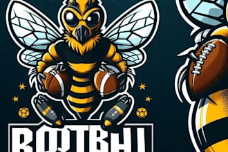 design mascot football bee logo