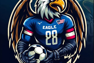 make esport football bird eagle mascot logo
