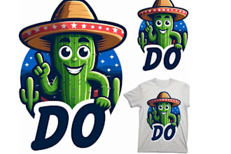 do mascot cactus logo t shirt design