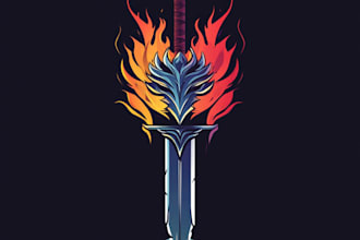 draw unique medieval, fantasy, rpg, mmorpg game title logo
