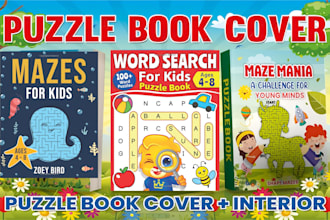 create KDP puzzle book with cover sudoku crossword search