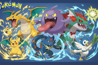 draw custom pokémon fakemon trainer pixel art character design for you and team