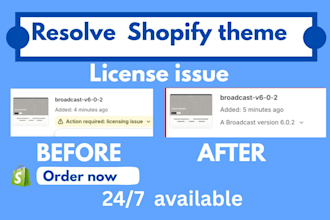 resolve shopify theme licensed issue in just seconds