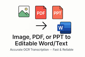 do ocr and convert image or PDF to clean, editable text or word format