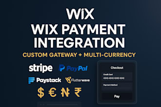 integrate build API custom payment gateway multi currency support for wix store