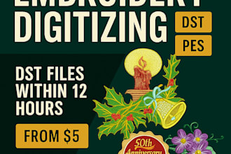 provide dst embroidery file from your image or designe