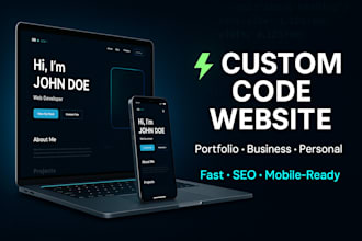 build custom portfolio website, business website or personal website