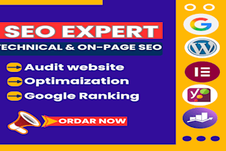 do on page and technical SEO, website audit and optimization