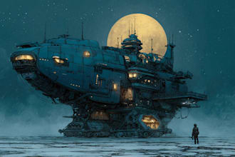 design spaceship, sci fi illustration and sci fi art