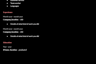 create a clean, modern resume and cover letter