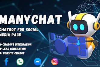 create automated manychat chatbot for facebook, instagram, whatsapp chatbot
