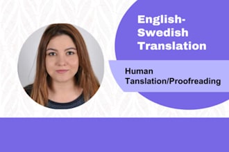 proofread or translate from english to swedish best price good quality