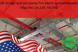 stamp pe stamp fire alarm system based on nfpa ibc 13r,13d, fm200 north carolina