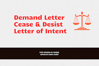 draft demand letter, cease and desist, letter of intent, copyright infringement