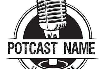 a professional custom modern podcast logo design