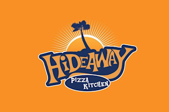 design creative funky island pizzeria logo
