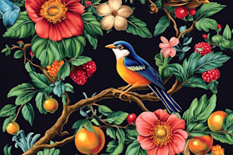 desing a beautiful vintage botanical illustration