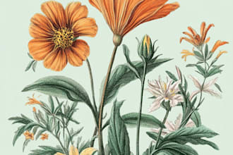 create a botanical illustration based on your idea