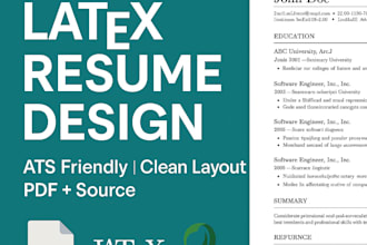 create a professional resume or CV in latex