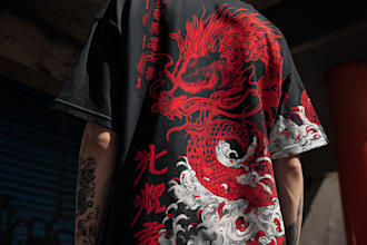 design t shirt on graffiti art, japanese art