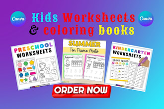 design kids coloring books, worksheets, and KDP activity pages