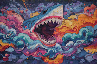 draw any graffiti mural wall art or banner