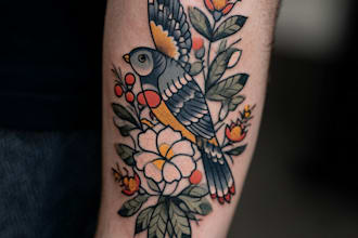 high end linework tattoo design for you