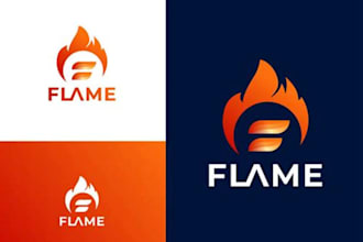 custom fire inspired logo design bold, powerful and full of energy