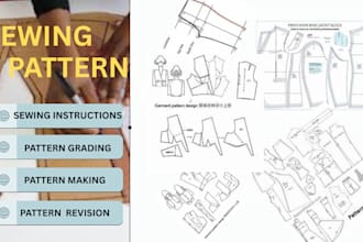do sewing pattern maker of clothing, dress, garment and grading