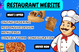 design restaurant website, food delivery website with online ordering system
