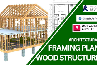 design 2d floor plan, framing plan, timber wood structure