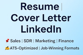 write a job winning resume and cover letter for sdr