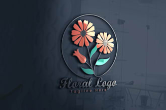 custom flower logo design elegant, feminine and nature inspired branding