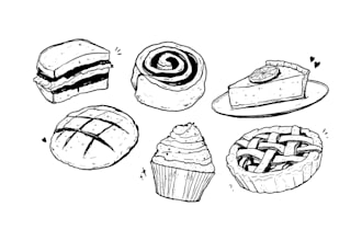 create minimalist food illustration